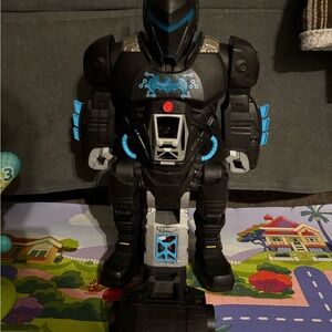 Black and Blue Robot Action Figure